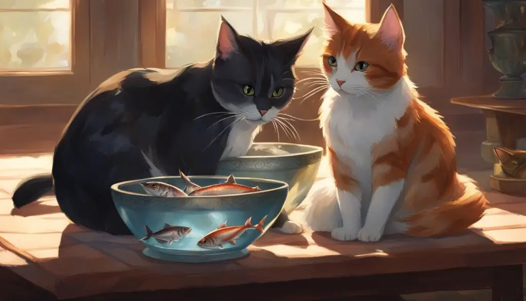 cats eating tuna