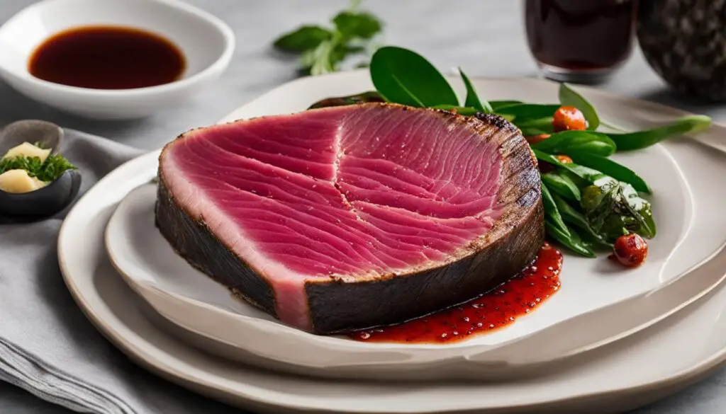 seared fresh tuna steak