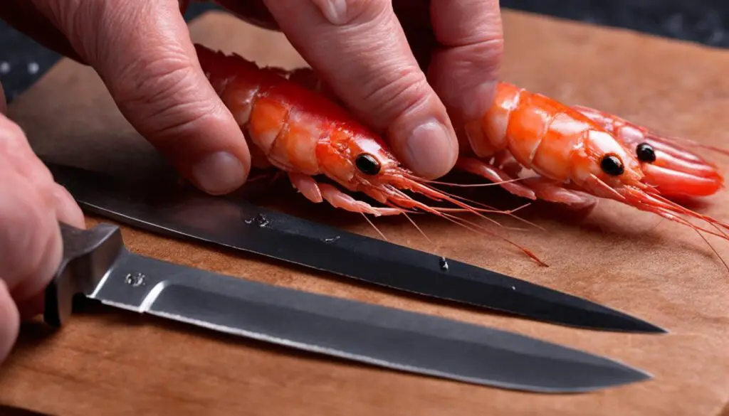 peeling and deveining shrimp image